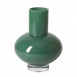 Discount Form Glass Vase Teal 23cm Vases | Gifts For Home