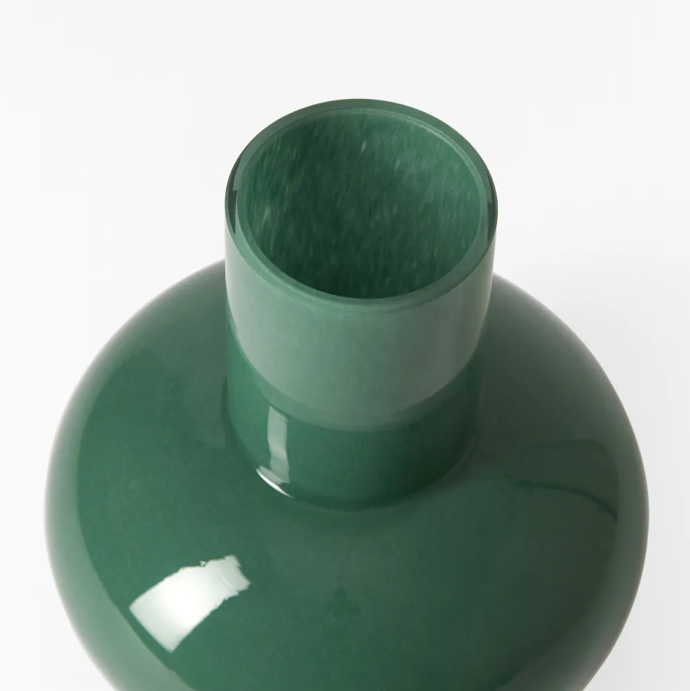 Discount Form Glass Vase Teal 23cm Vases | Gifts For Home