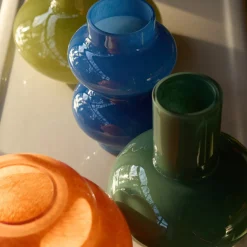 Discount Form Glass Vase Teal 23cm Vases | Gifts For Home