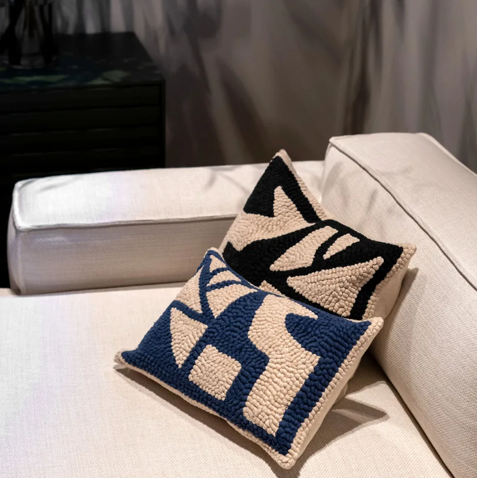 Clearance Ira Blue Cotton Cushion Cover 30cm x 50cm Cushion Covers & Pads