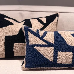Clearance Ira Blue Cotton Cushion Cover 30cm x 50cm Cushion Covers & Pads