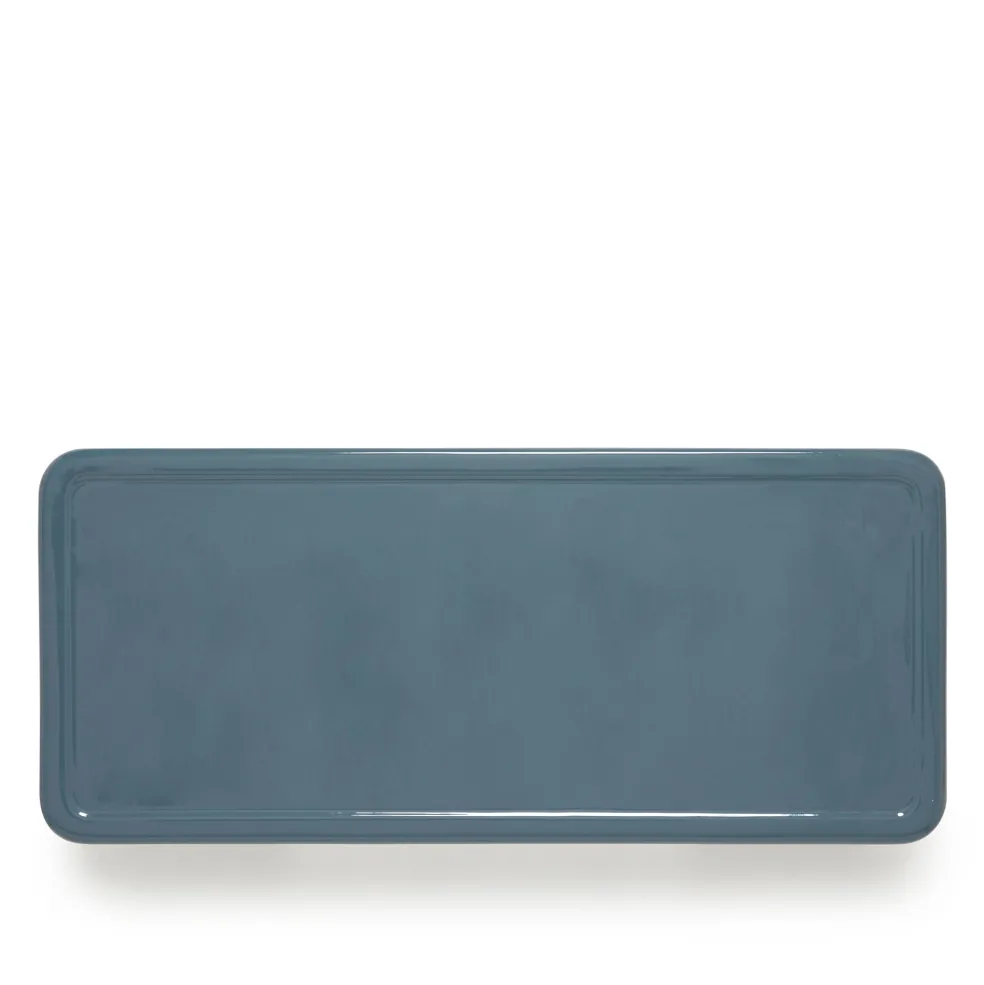Fashion Mag Rectangular Low Side Table Dark Blue 90 x 40cm In Stock | Outdoor Furniture