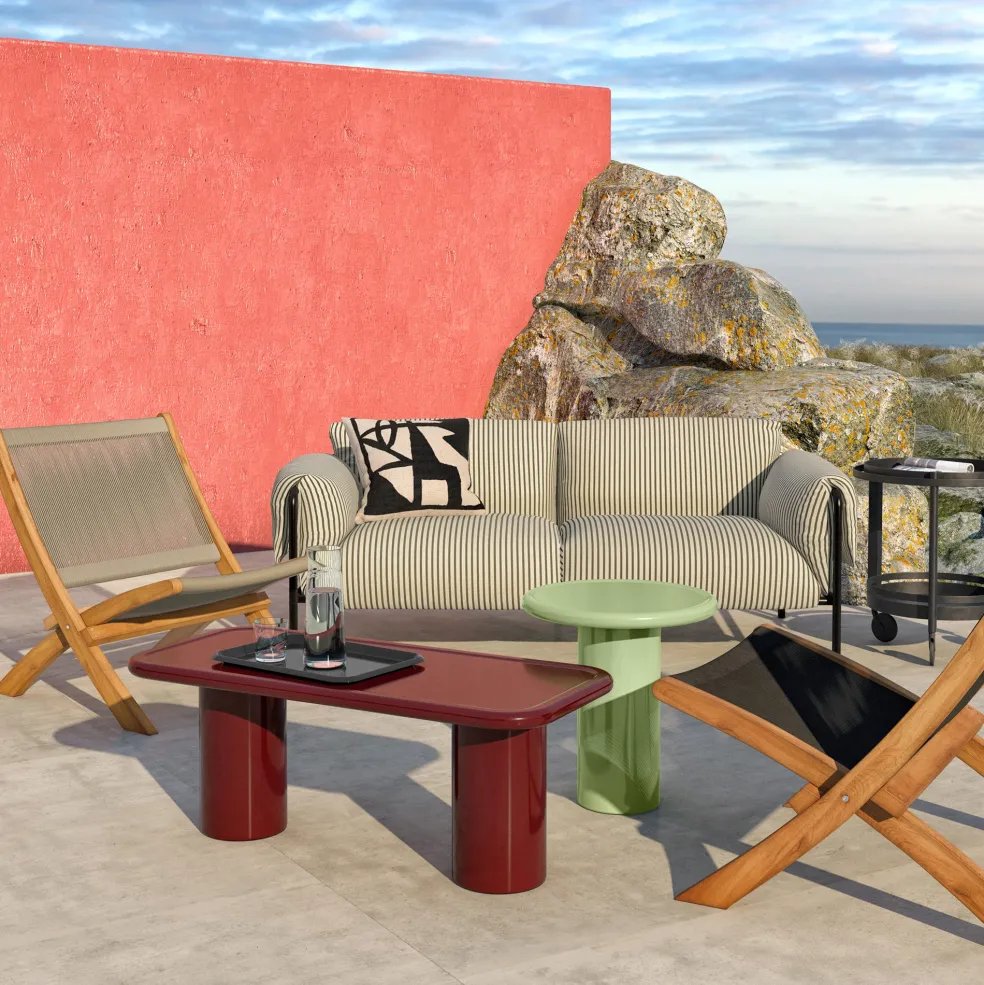 Best Sale Mag Rectangular Low Side Table Red 90 x 40cm In Stock | Outdoor Furniture