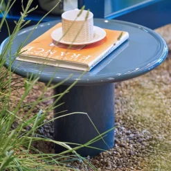 Store Mag Round Low Side Table Dark Blue 50cm In Stock | Outdoor Furniture