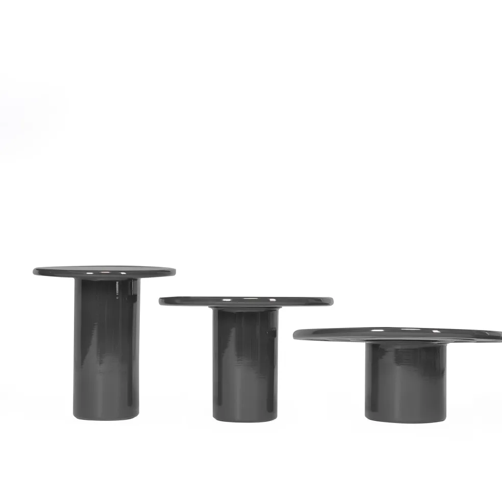 Discount Mag Round Tall Side Charcoal 40cm Outdoor Furniture | Coffee & Side Tables