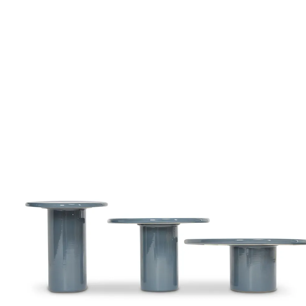 Discount Mag Round Tall Side Table Dark Blue 40cm In Stock | Outdoor Furniture