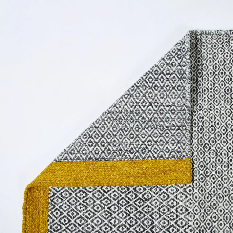 Store Mini Diamond Kilim Rug Charcoal & Pollen 200 x 300cm Rugs
