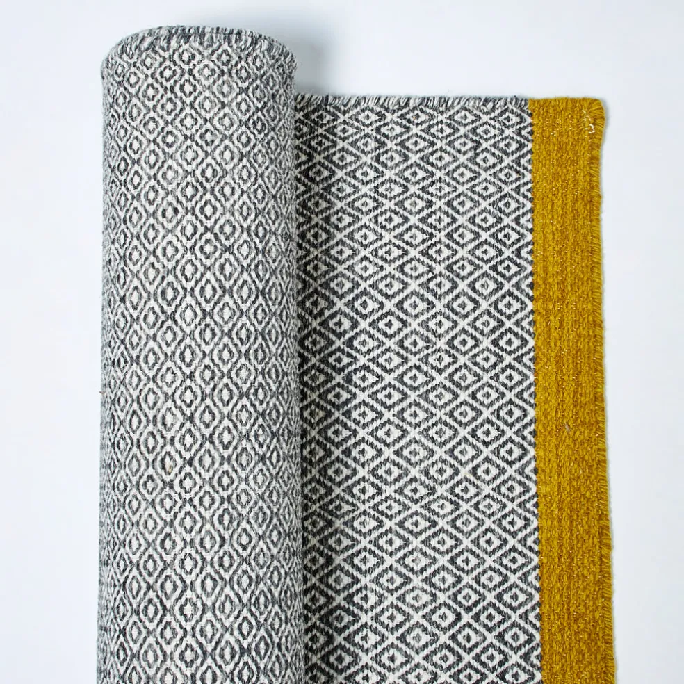 Store Mini Diamond Kilim Rug Charcoal & Pollen 200 x 300cm Rugs