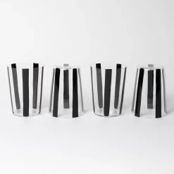 Best Sale Nova Stripe Black 500ml (Set of 4) Glassware | Get It In Time For Christmas