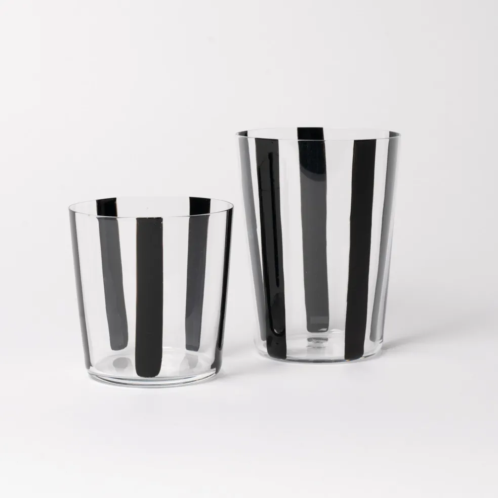 Best Sale Nova Stripe Black 500ml (Set of 4) Glassware | Get It In Time For Christmas