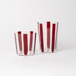 Best Nova Stripe Burgundy 500ml (Set of 4) Glassware | Get It In Time For Christmas