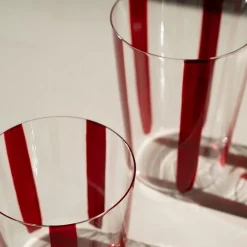 Best Nova Stripe Burgundy 500ml (Set of 4) Glassware | Get It In Time For Christmas