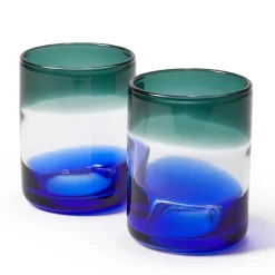 Online Ombre Tumbler Green & Cobalt Glassware