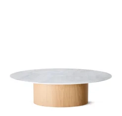 Online Orbit Coffee Table Oak & White Marble Coffee & Side Tables