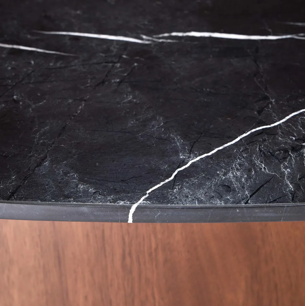 New Orbit Coffee Table Walnut & Black Marble Coffee & Side Tables