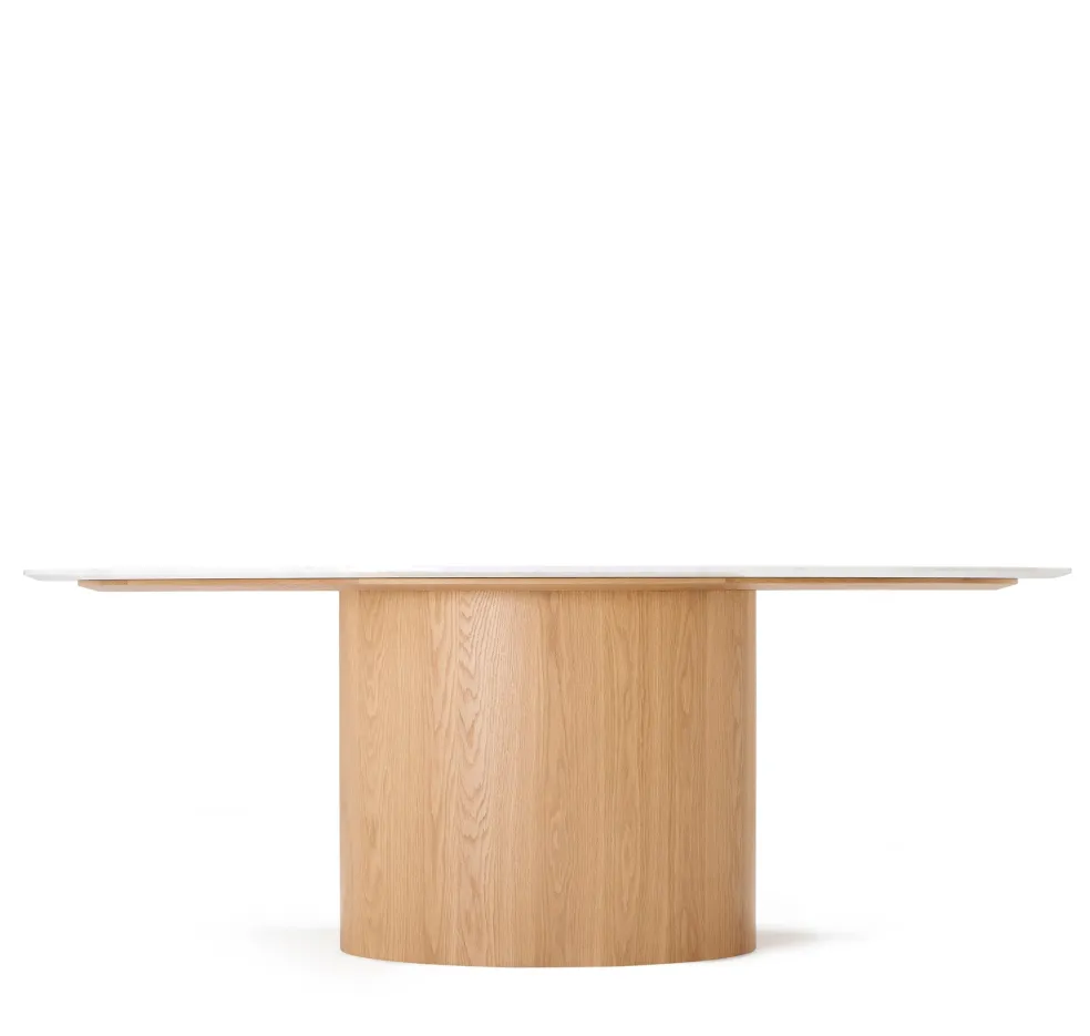 Cheap Orbit Dining Table Oak & White Marble Dining Tables