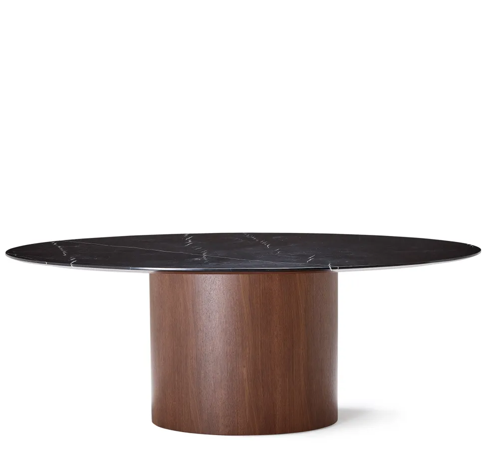 Cheap Orbit Dining Table Walnut & Black Marble Dining Tables