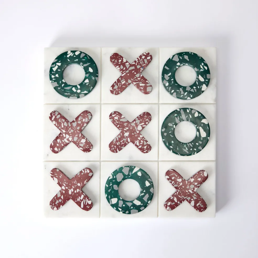 Shop Pietra Naughts & Crosses Engineered Stone 30 x 30cm Luxury Gifts | Games & Entertaining