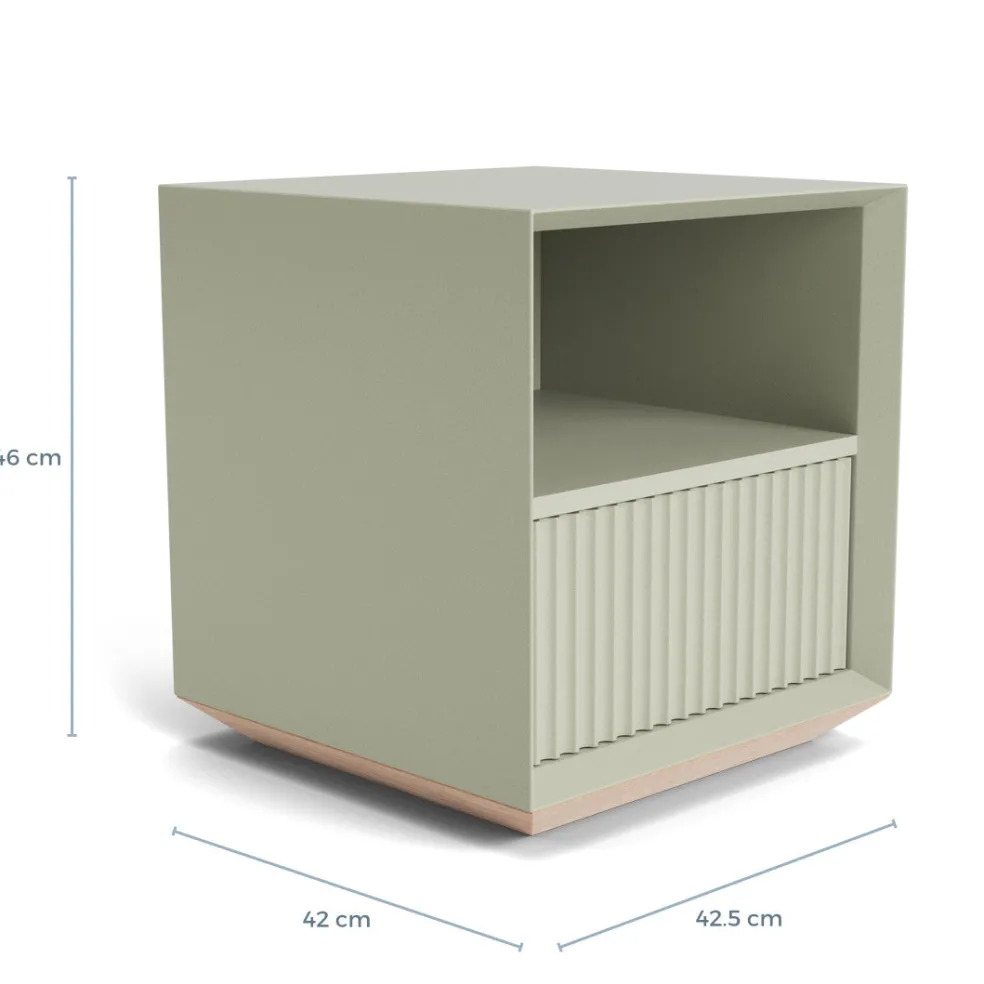 Discount Pillar 1 Drawer Bedside Table Lichen Bedroom Furniture | Storage