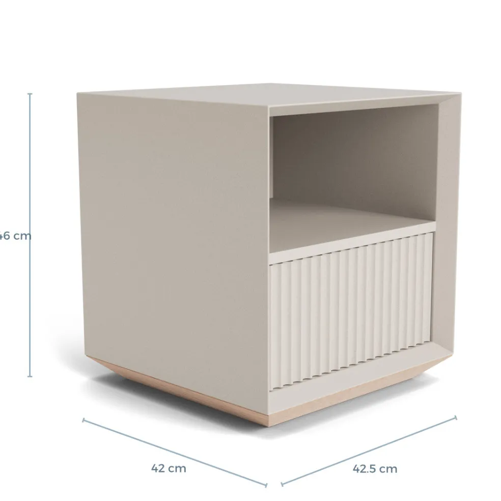 Hot Pillar 1 Drawer Bedside Table Stone Bedroom Furniture | Storage