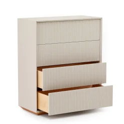 Fashion Pillar 4 Drawer Chest Stone In Stock | Bedroom Furniture