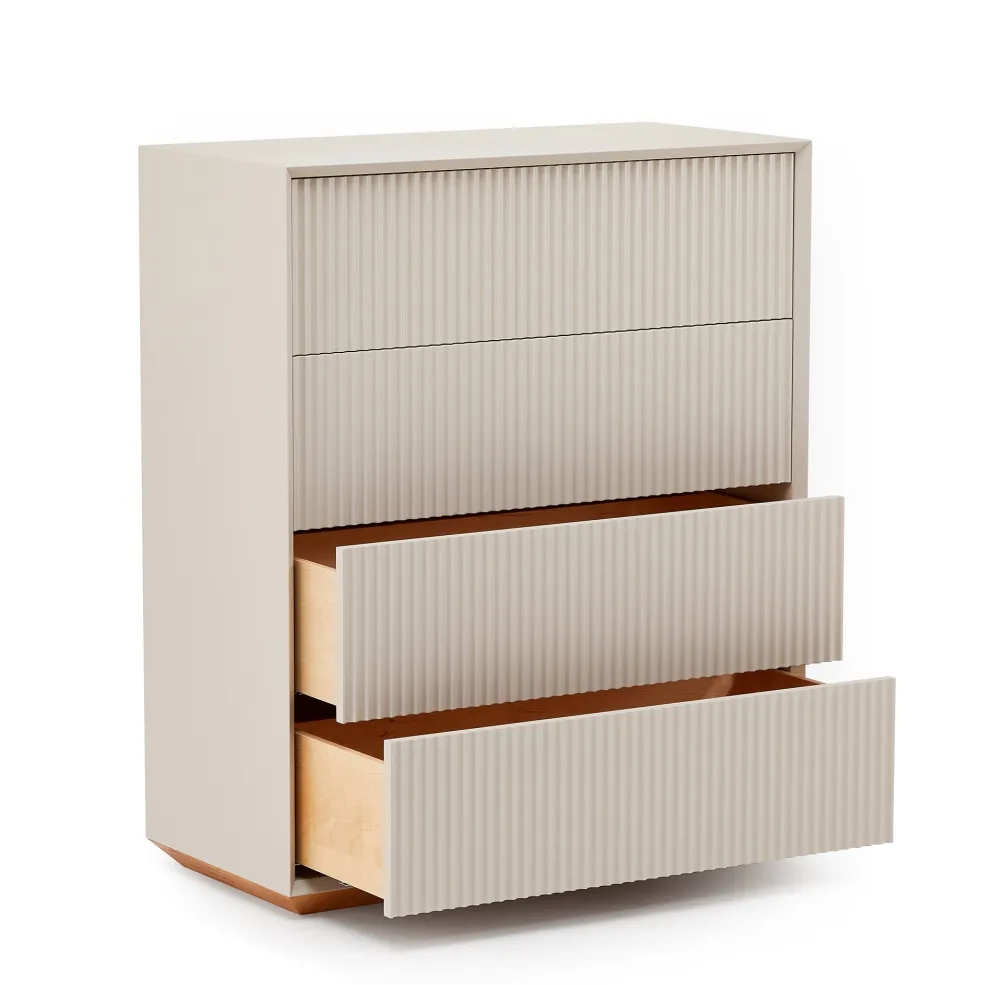 Fashion Pillar 4 Drawer Chest Stone In Stock | Bedroom Furniture