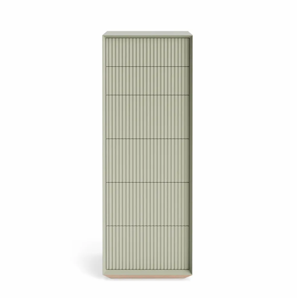 Best Pillar 6 Drawer Tallboy Lichen In Stock | Bedroom Furniture