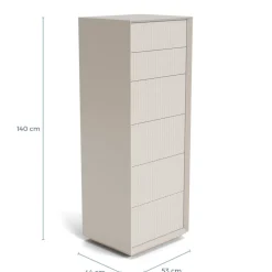 Discount Pillar 6 Drawer Tallboy Stone In Stock | Bedroom Furniture