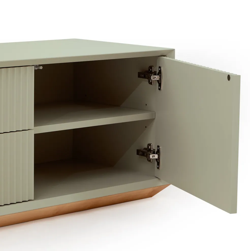 Discount Pillar Low Console 200cm Lichen Bedroom Furniture | Storage