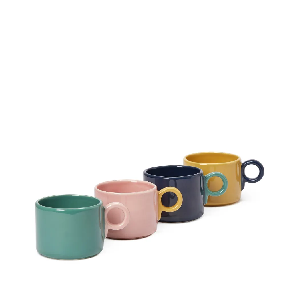 Discount Pop Mugs Mixed Colours (Set of 4) Mugs, Cups & Jugs | Table Settings
