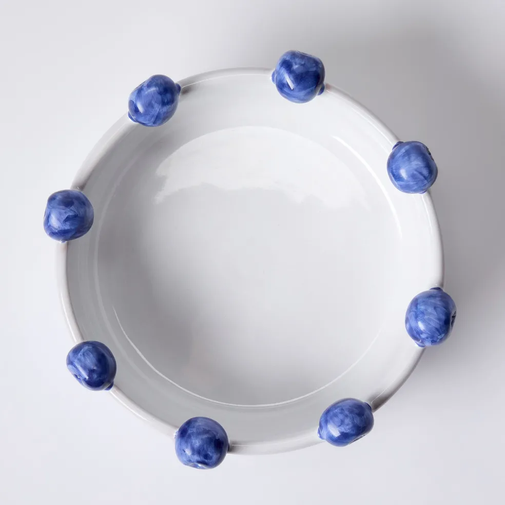 Online Puglia White Blueberry Serving Bowl Bowls & Plates | Gifts For Home