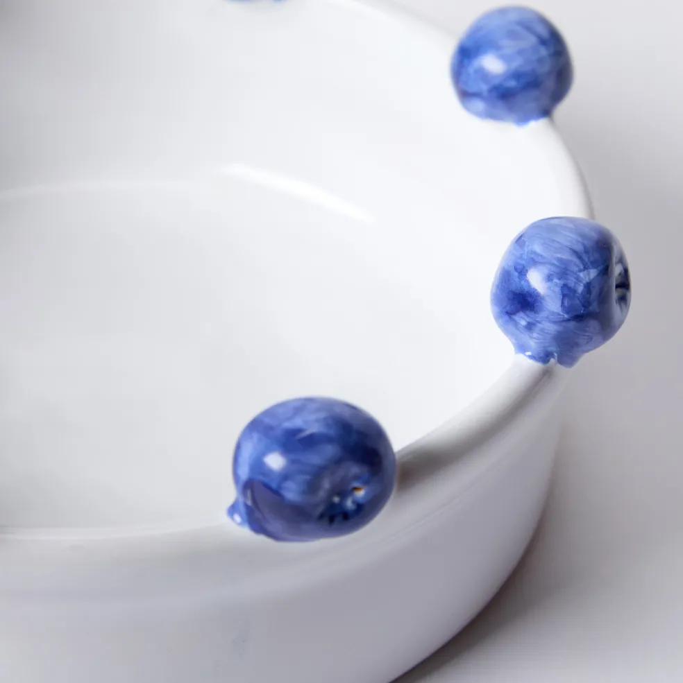 Cheap Puglia White Blueberry Serving Bowl Bowls & Plates | Gifts For Home
