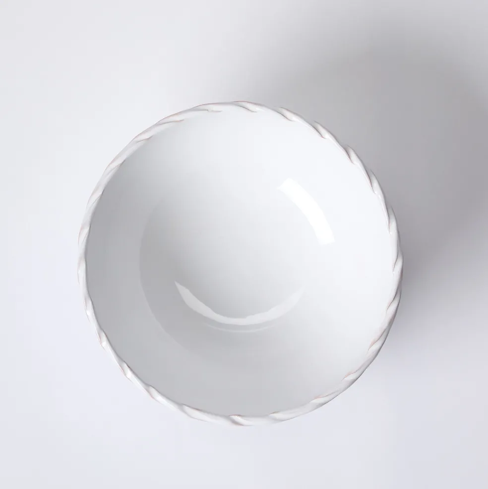 Fashion Rope Edge White Cereal Bowl 17cm Bowls & Plates | Get It In Time For Christmas
