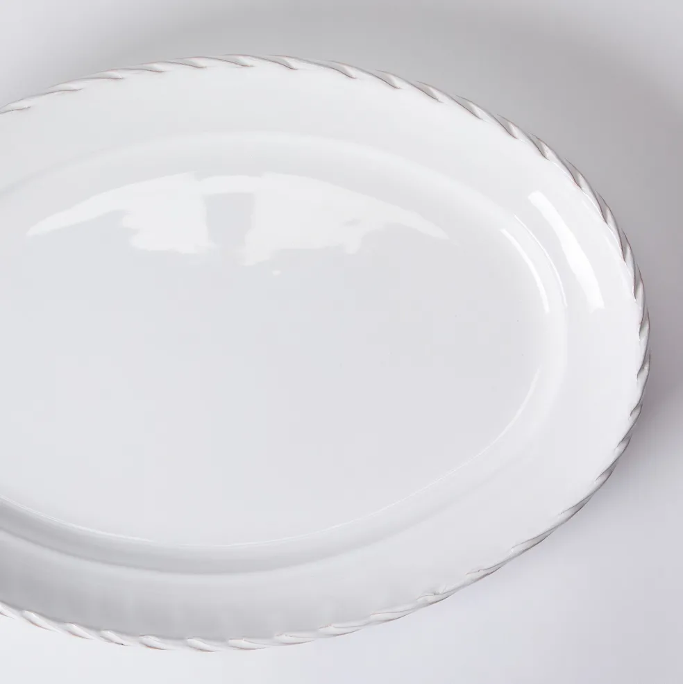 Store Rope Edge White Serving Platter 41cm Serving Boards & Platters | Table Settings