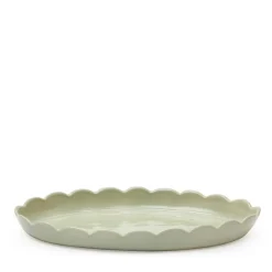 Best Sale Scallop Serving Platter Sage Green 35cm Serving Boards & Platters | Table Settings