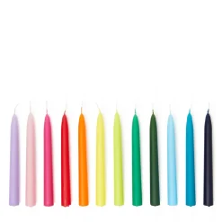 Cheap Set of 12 Candles Rainbow 20cm Candles, Holders & Diffusers