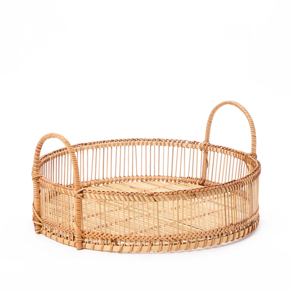 Online Set of 2 Rattan Trays Utility | Trays