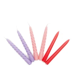 Best Set of 6 Twist & Straight Candles Pop 20cm Candles, Holders & Diffusers | Gifts Under £50