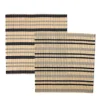 New Stripe Bamboo Square Placemats Set of 2 Navy & Grey Placemats & Coasters | Table Settings