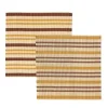 Best Stripe Bamboo Square Placemats Set of 2 Crimson & Taffy Placemats & Coasters | Table Settings