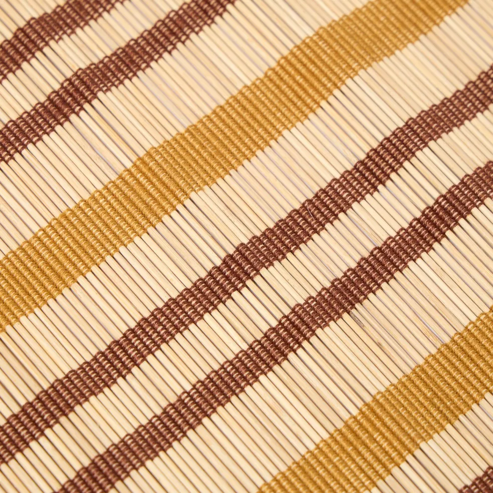 Best Stripe Bamboo Square Placemats Set of 2 Crimson & Taffy Placemats & Coasters | Table Settings