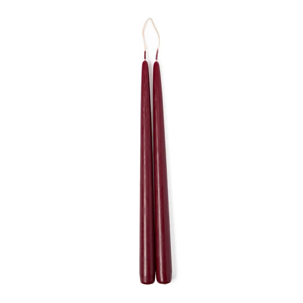 Fashion Taper Candle Pair Burgundy 30cm Candles, Holders & Diffusers