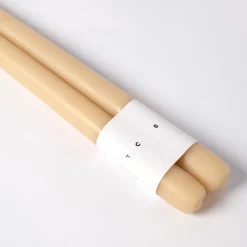 Clearance Taper Candle Pair Oatmeal 30cm Candles, Holders & Diffusers
