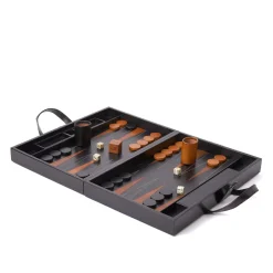 Online Tavla Leather Backgammon Set Black Games & Entertaining | Luxury Gifts