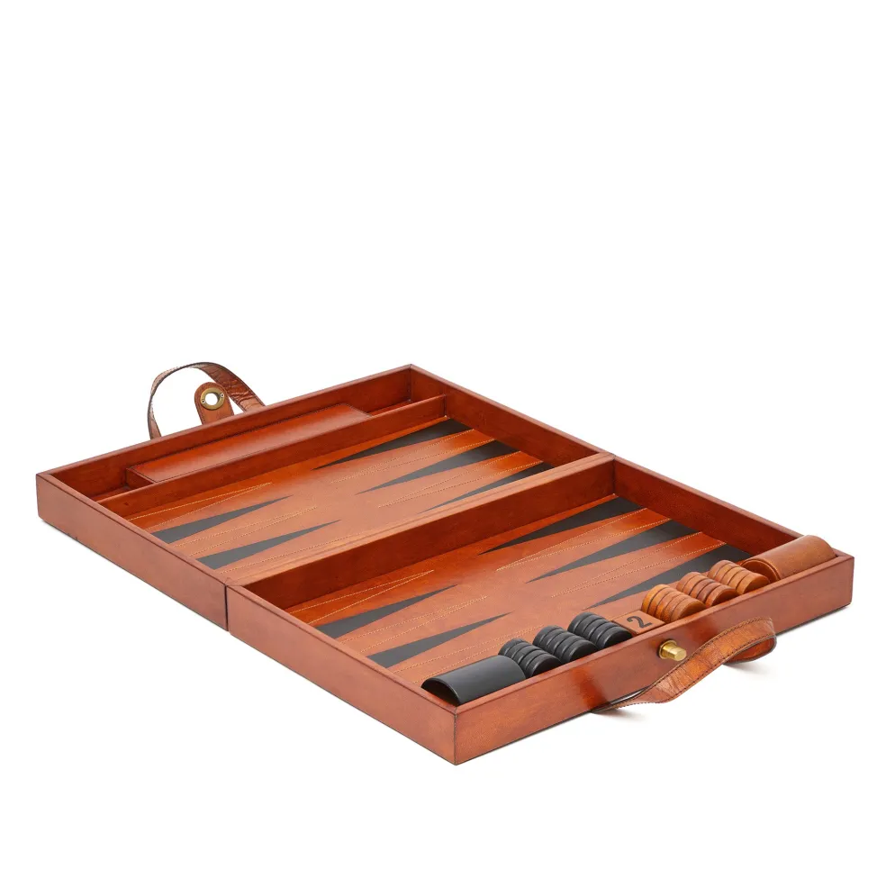Hot Tavla Natural Leather Backgammon Set Luxury Gifts | Games & Entertaining