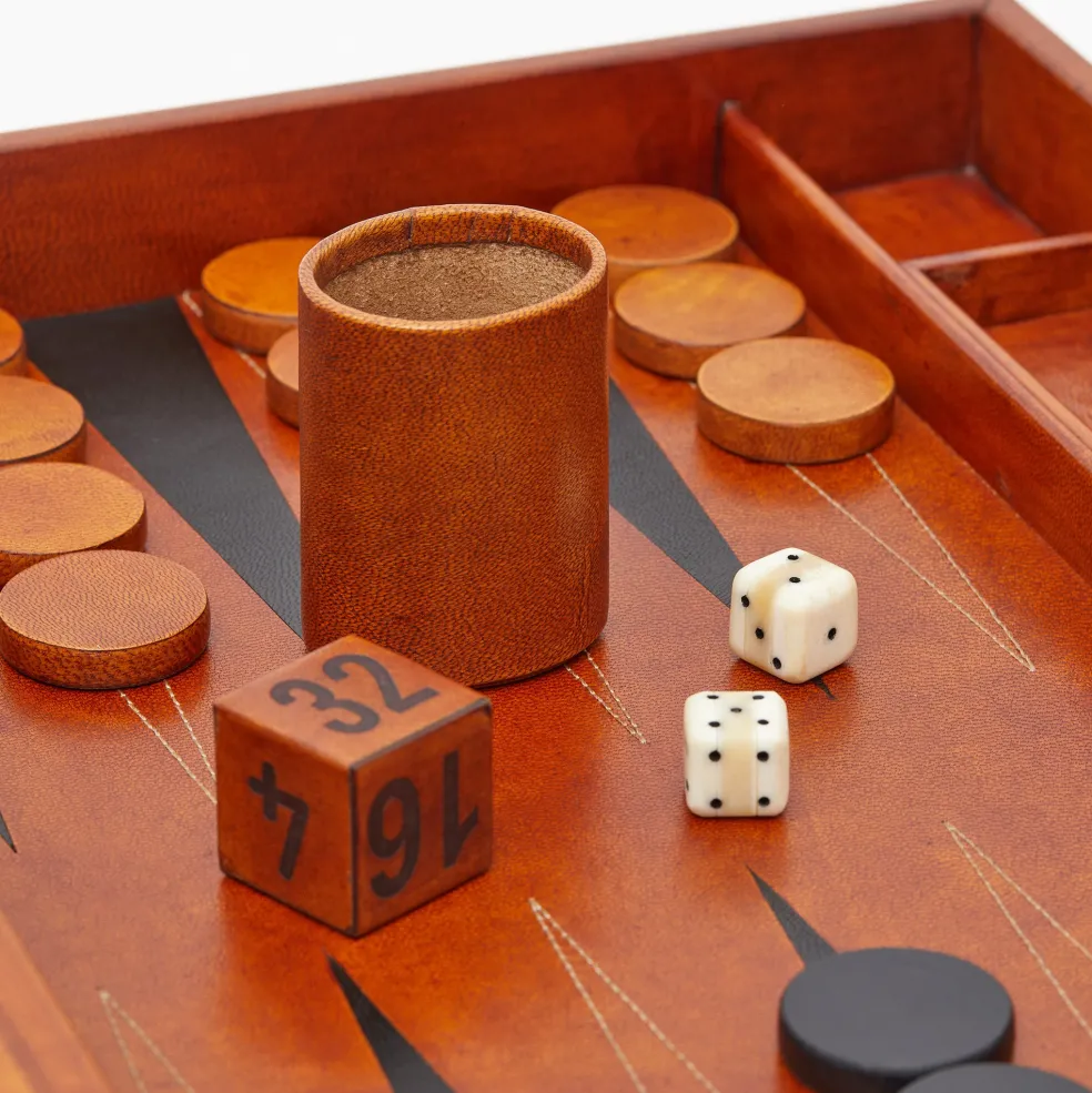 Hot Tavla Natural Leather Backgammon Set Luxury Gifts | Games & Entertaining