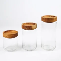 Flash Sale Teak Stacking Storage Jar 1L Utility | Storage Baskets, Containers & Jars