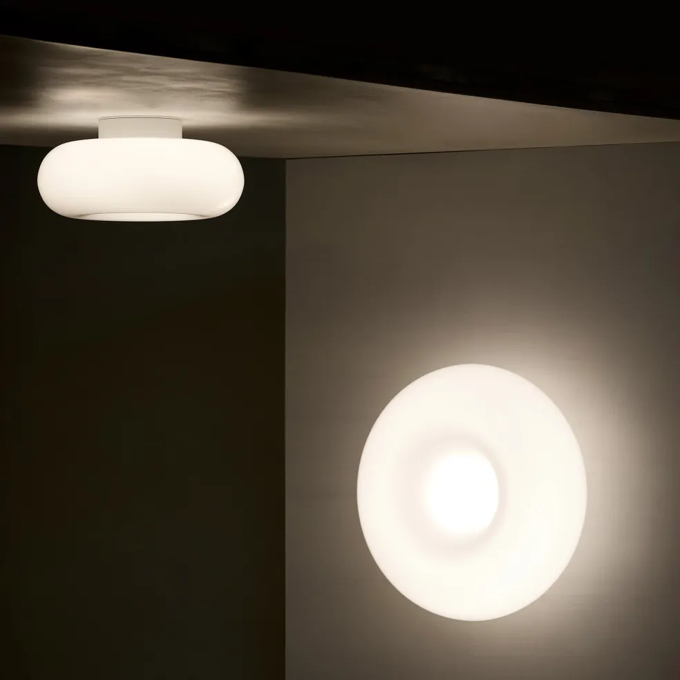 Best Torus Dimmable Large Flush Ceiling & Wall Light Opal Lighting | Get It In Time For Christmas