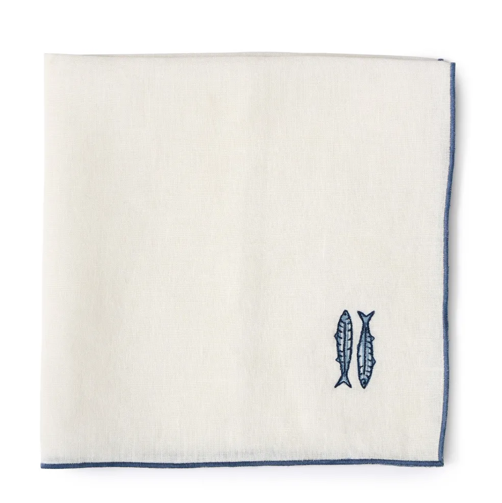Hot Vedura Embroidered Sardine Linen Napkin Napkins