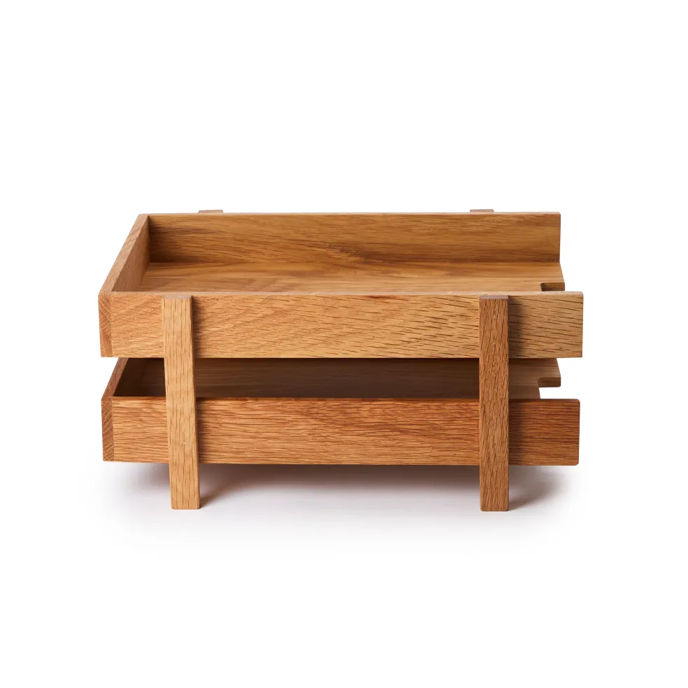 Hot Vidar Stacked Desk Tray Oak Utility | Desk Accessories